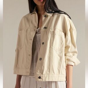 Women's Cream Denim Jacket - we the free / Large